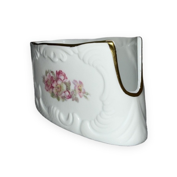 Vintage West German Spoon Holder Ceramic Floral Cottage Chic Toothbrush‎ Holder - Picture 1 of 9